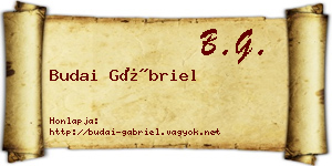 Budai Gábriel névjegykártya